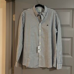 Brooks Brothers Men's Checkered Shirt - Navy and White